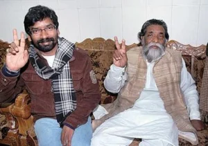 Shibu Soren with hemant soren
